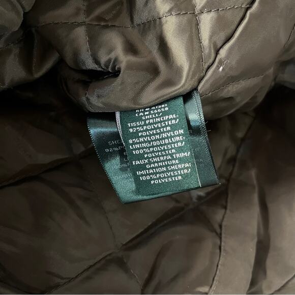 Lauren Ralph Lauren Faux Sherpa Hooded jacket green - M - Picture 12 of 12